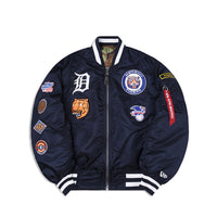 Detroit Tigers X Alpha Industries Blue Reversible Bomber Jacket
