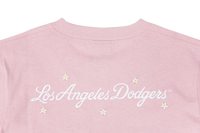 LOS ANGELES DODGERS MINI FLORAL PINK ROUGE WOMEN CROP TEE