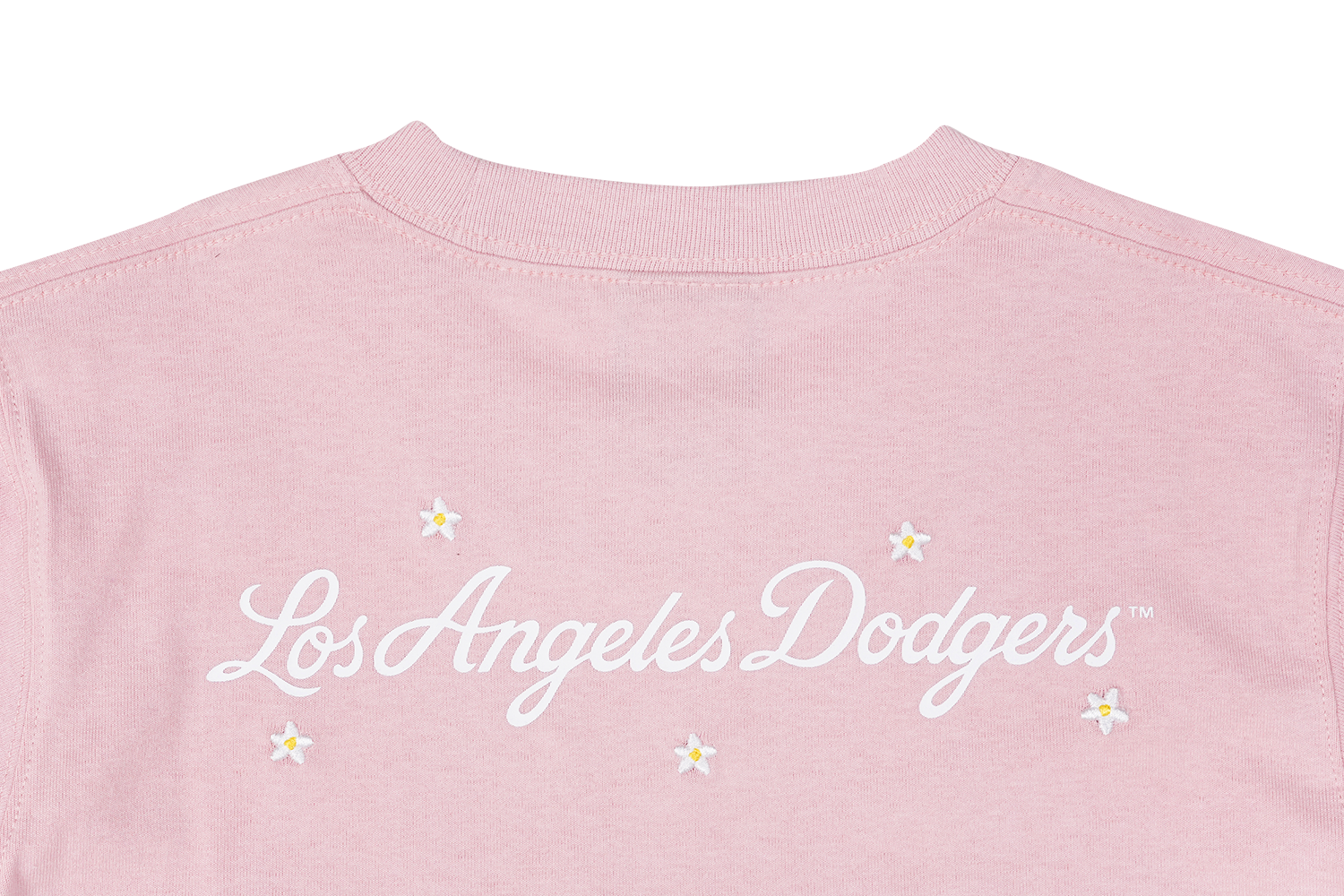 LOS ANGELES DODGERS MINI FLORAL PINK ROUGE WOMEN CROP TEE
