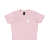 LOS ANGELES DODGERS MINI FLORAL PINK ROUGE WOMEN CROP TEE
