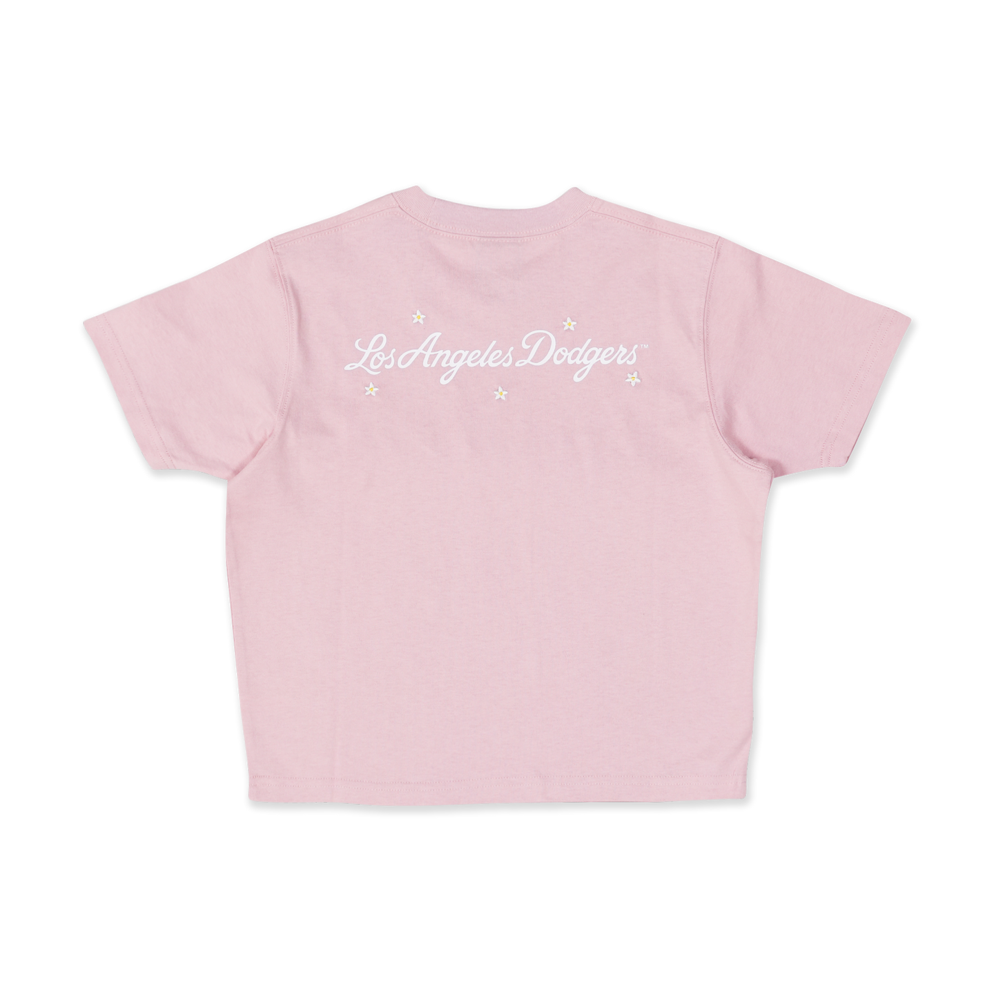 LOS ANGELES DODGERS MINI FLORAL PINK ROUGE WOMEN CROP TEE