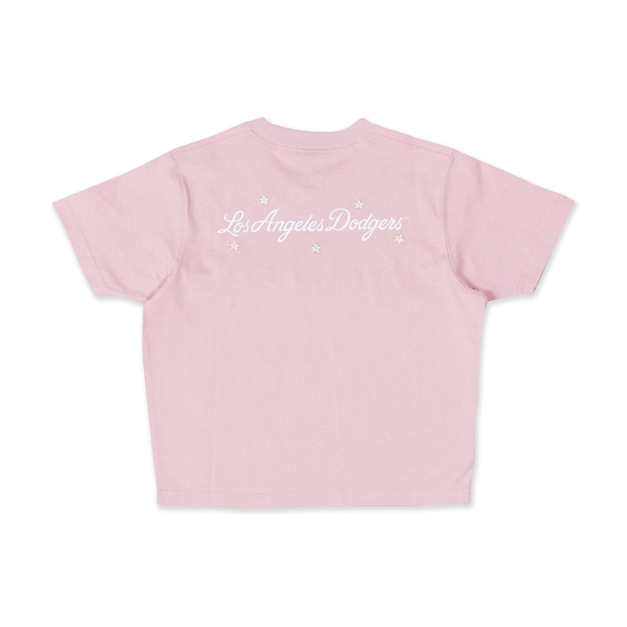 LOS ANGELES DODGERS MINI FLORAL PINK ROUGE WOMEN CROP TEE