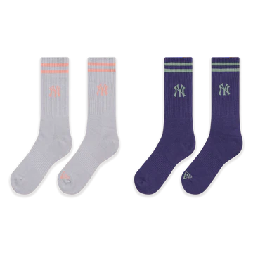 NEW YORK YANKEES COLOR ERA 2 PACK DOLPHINE GRAY AND PURPLE SOCKS