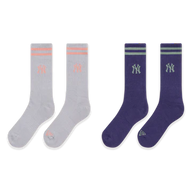NEW YORK YANKEES COLOR ERA 2 PACK DOLPHINE GRAY AND PURPLE SOCKS