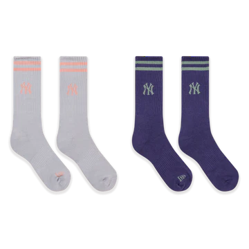NEW YORK YANKEES COLOR ERA 2 PACK DOLPHINE GRAY AND PURPLE SOCKS