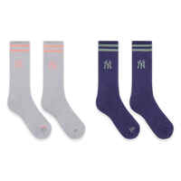 NEW YORK YANKEES COLOR ERA 2 PACK DOLPHINE GRAY AND PURPLE SOCKS