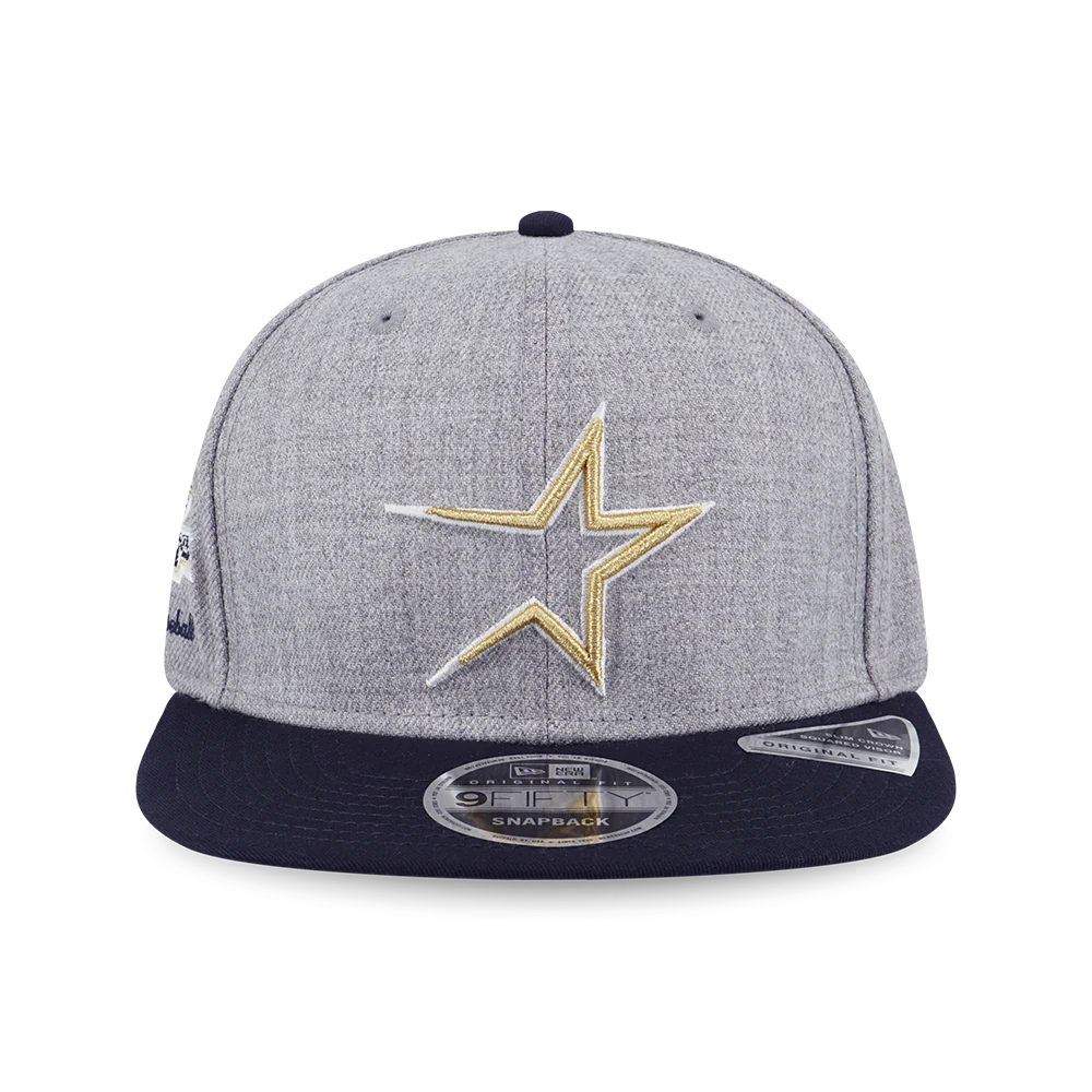 MLB HOUSTON ASTROS COOPERSTOWN NAVY VISOR HEATHER GRAY 9FIFTY OF PCV CAP