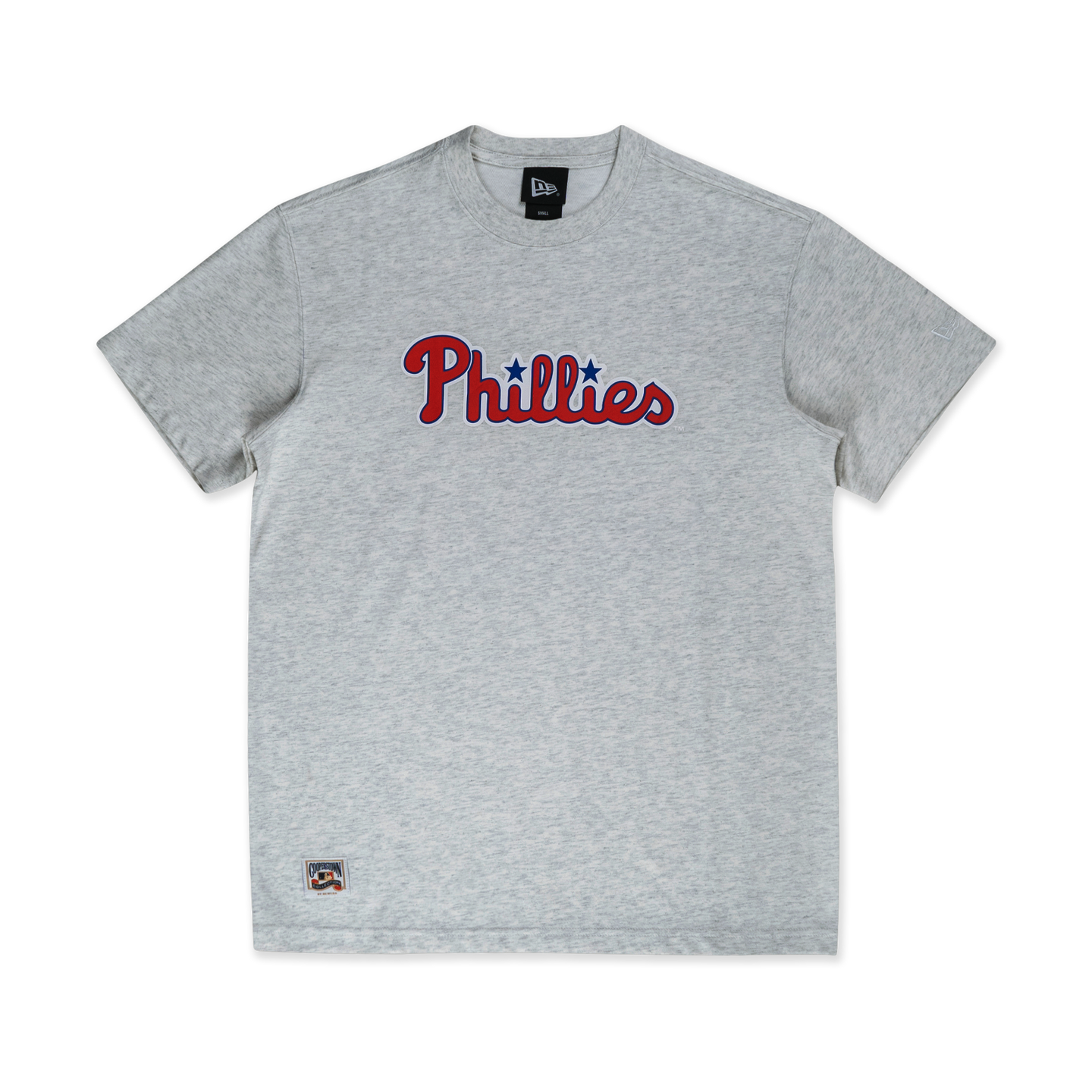 MLB PHILADELPHIA PHILLIES COOPERSTOWN LIGHT HEATHER GRAY SHORT SLEEVE T-SHIRT