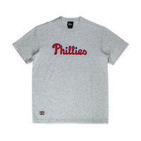 MLB PHILADELPHIA PHILLIES COOPERSTOWN LIGHT HEATHER GRAY SHORT SLEEVE T-SHIRT