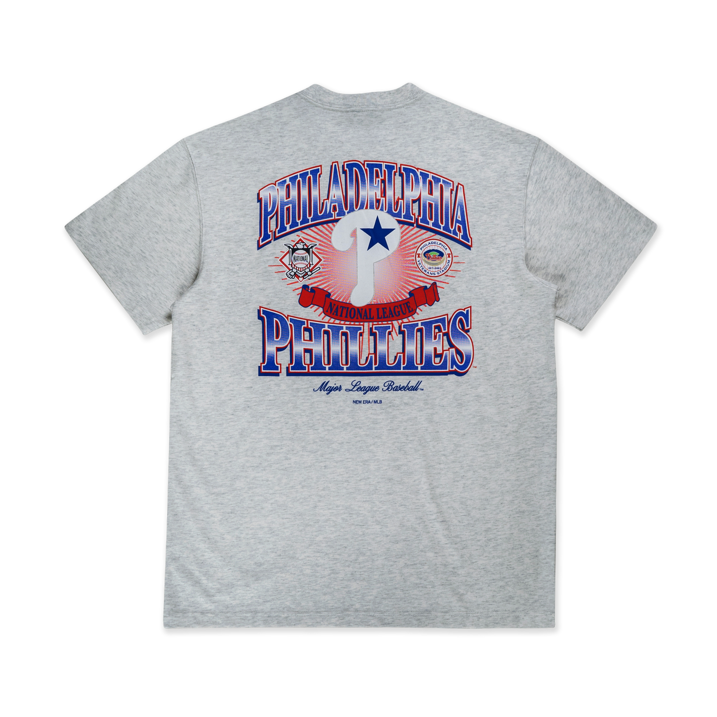 MLB PHILADELPHIA PHILLIES COOPERSTOWN LIGHT HEATHER GRAY SHORT SLEEVE T-SHIRT