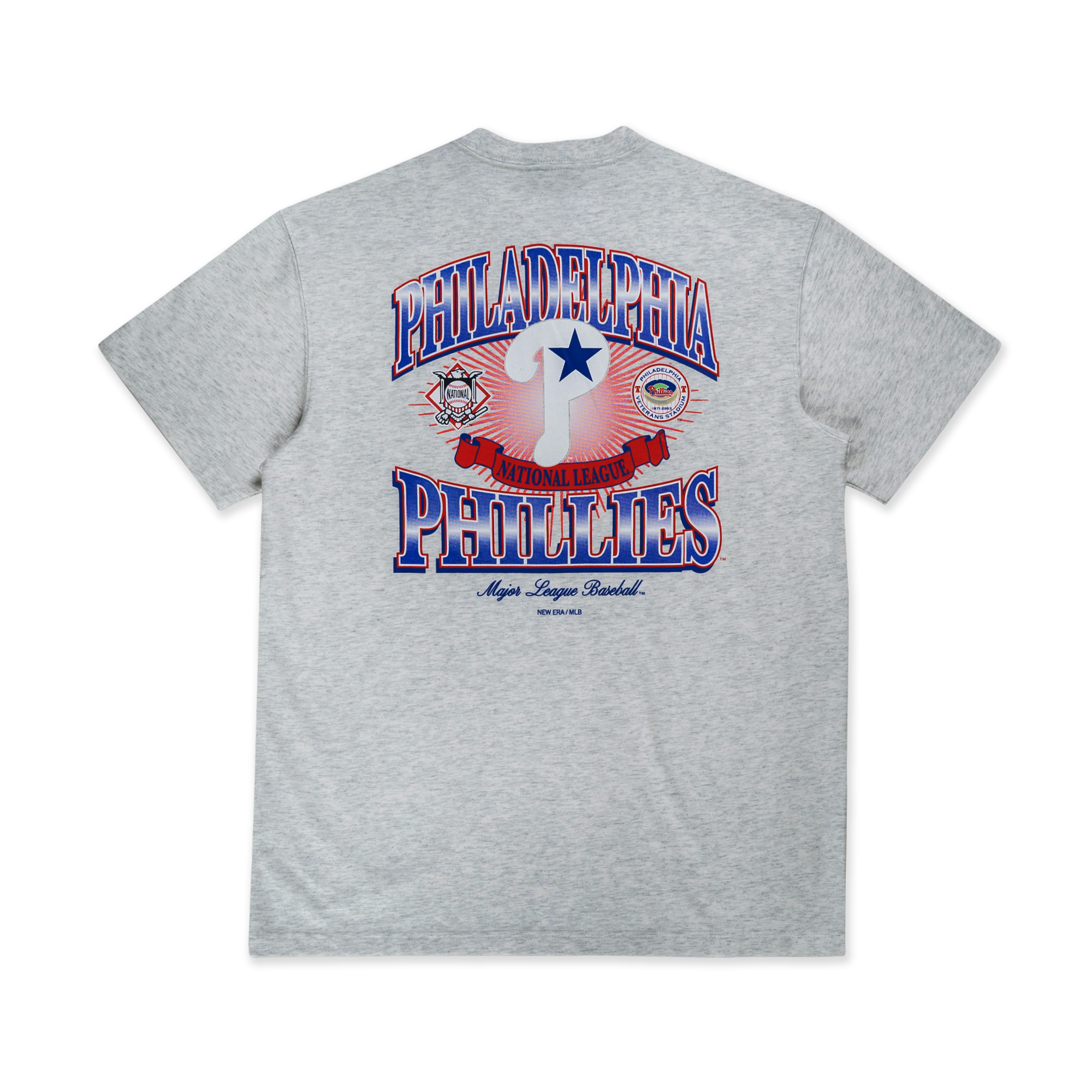 MLB PHILADELPHIA PHILLIES COOPERSTOWN LIGHT HEATHER GRAY SHORT SLEEVE T-SHIRT
