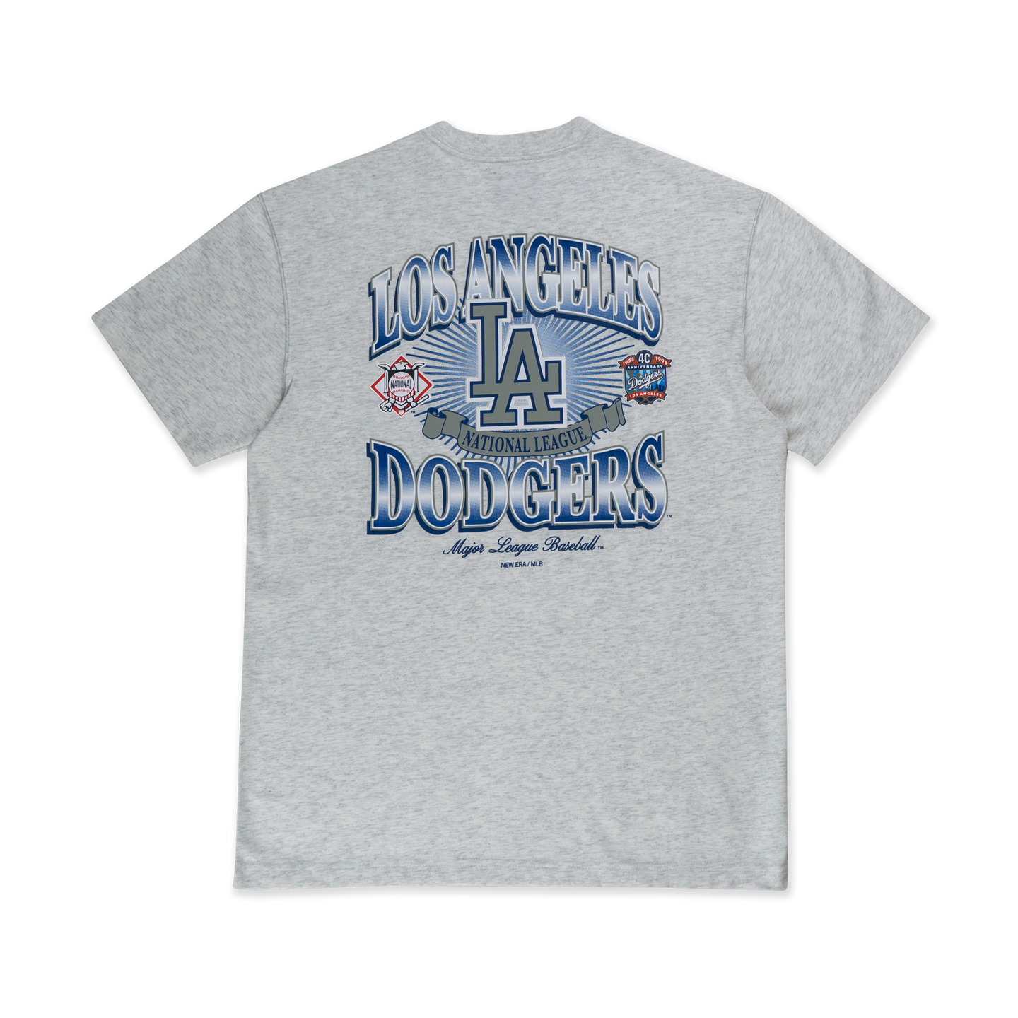 MLB LOS ANGELES DODGERS COOPERSTOWN LIGHT HEATHER GRAY SHORT SLEEVE T-SHIRT