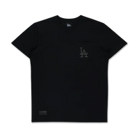 LOS ANGELES DODGERS NEW ERA DARK 90S BLACK SHORT SLEEVE POCKET T-SHIRT
