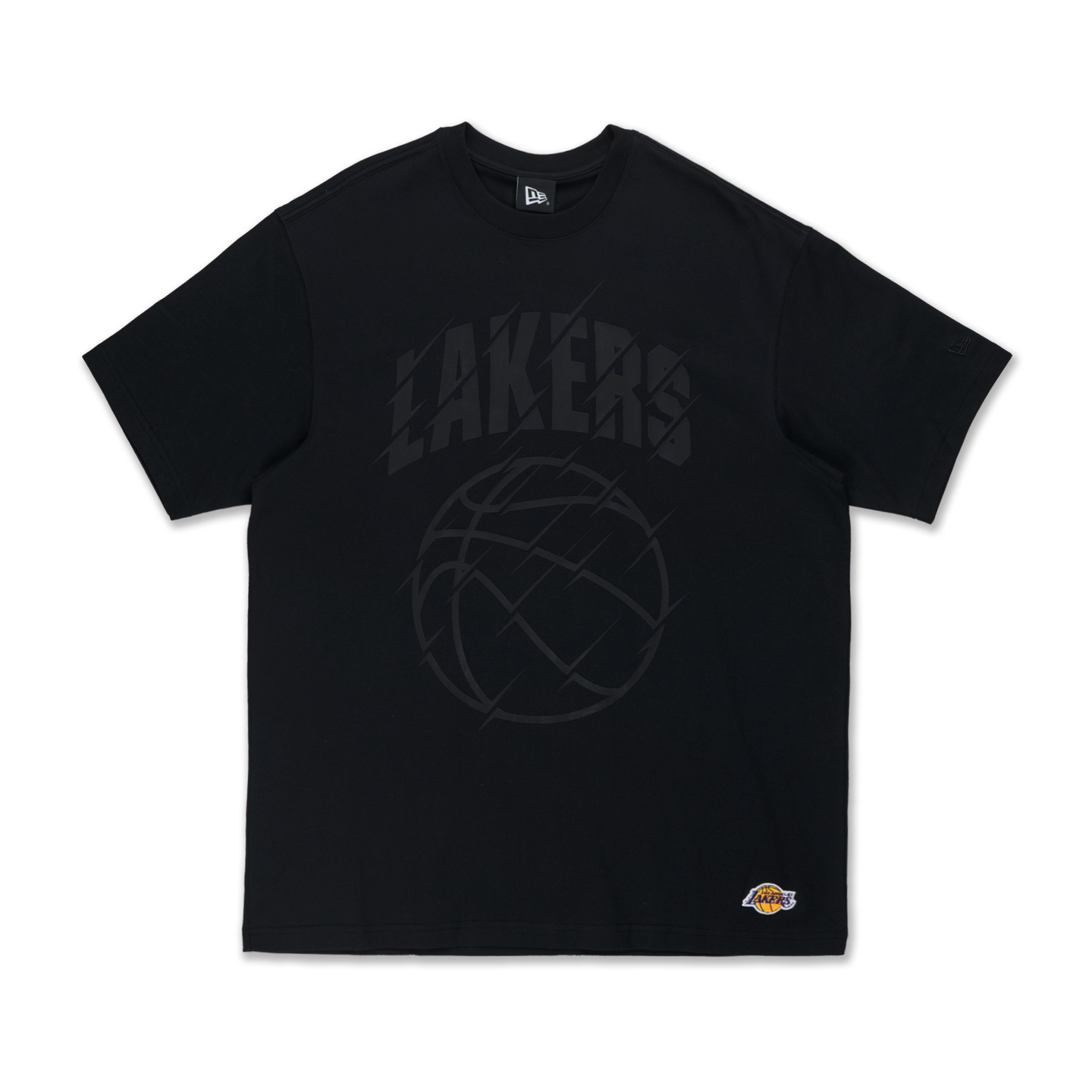 Los Angeles Lakers Basketball Tonal Pack Black Oversized Short Sleeve T-Shirt