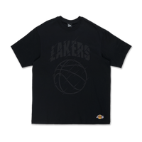Los Angeles Lakers Basketball Tonal Pack Black Oversized Short Sleeve T-Shirt