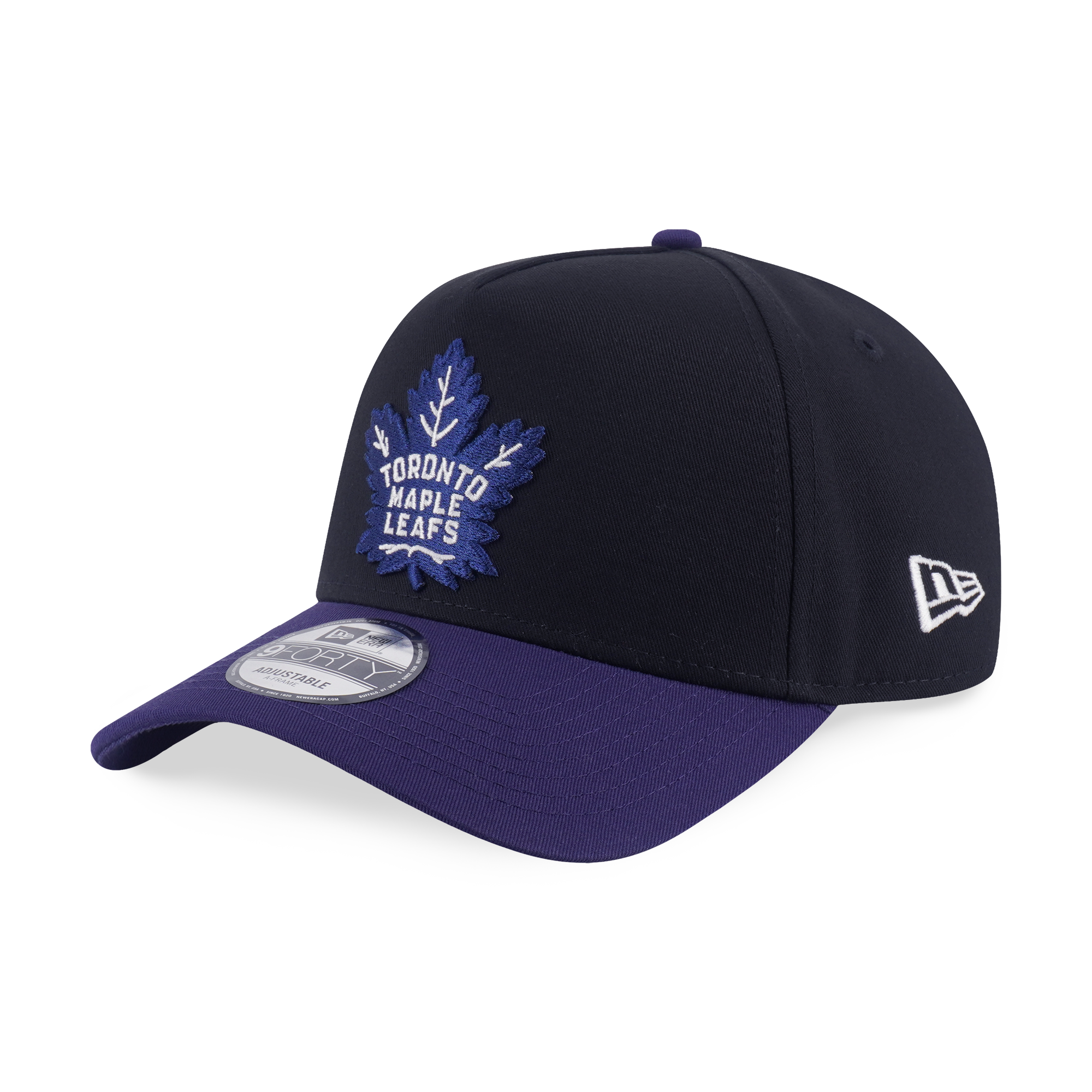 Toronto Maple Leafs NHL Team Logo 2-Tone Light Navy Visor Black 9Forty AF Cap