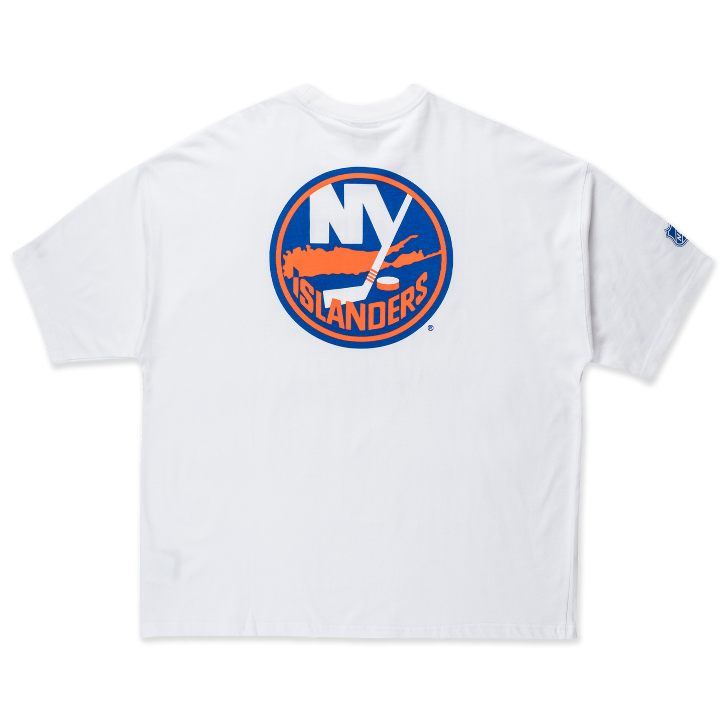 New York Islanders NHL Team Logo White Oversized Short Sleeve T-Shirt
