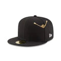 NEW ERA 59FIFTY® DAY 2024 BLACK & GOLD GLOBE WITH CHAIN PIN