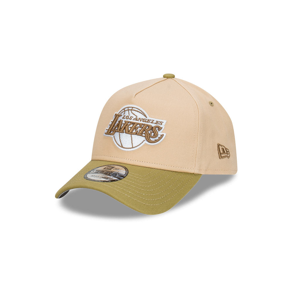 Los Angeles Lakers Beansprout 2-Tone Moss Green Visor Oat Milk 9Forty AF Cap