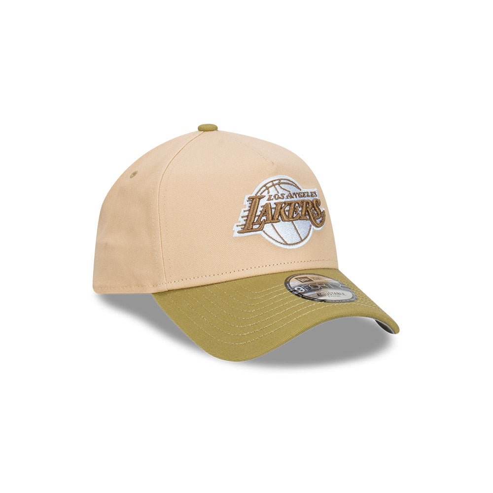 Los Angeles Lakers Beansprout 2-Tone Moss Green Visor Oat Milk 9Forty AF Cap