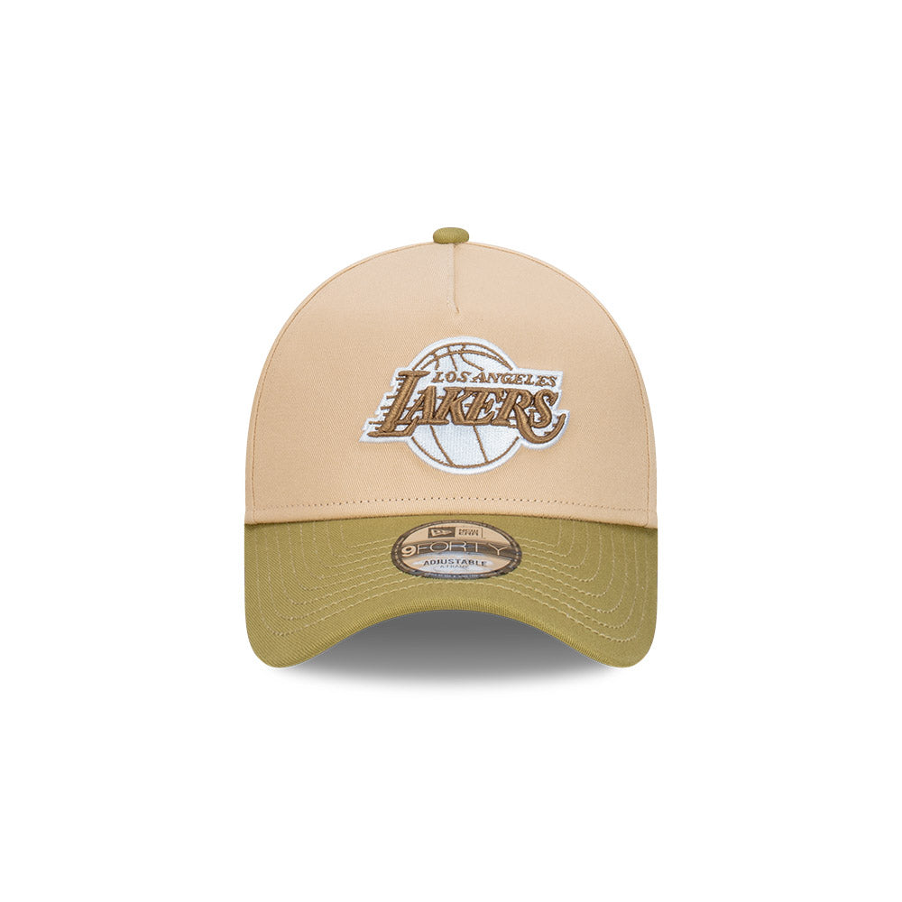 Los Angeles Lakers Beansprout 2-Tone Moss Green Visor Oat Milk 9Forty AF Cap
