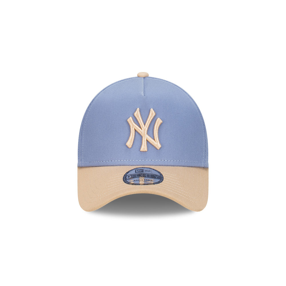 New York Yankees Blueberry Cream 2-Tone Oat Milk Visor Iris Flower 9forty AF Cap
