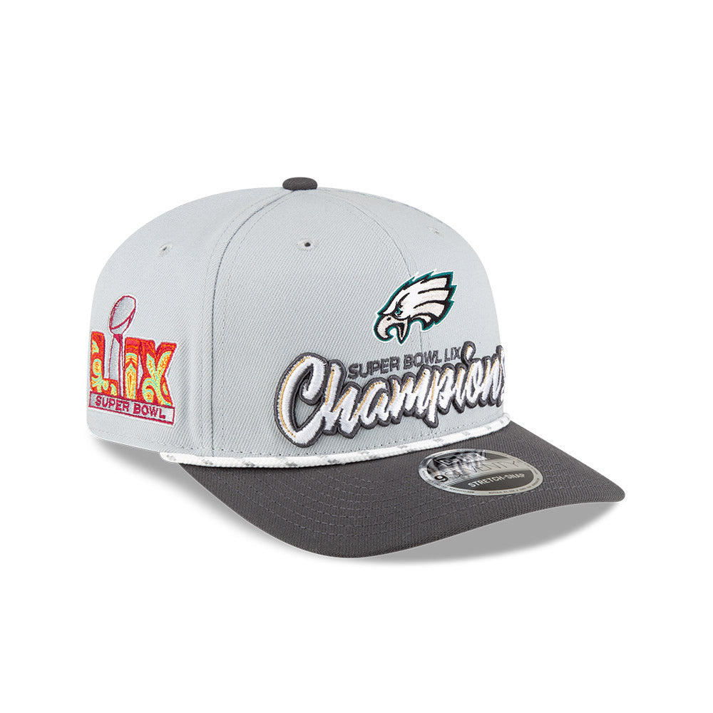 Philadelphia Eagles NFL 2025 Super Bowl Champions Gray 9seventy Stretch Snap Cap