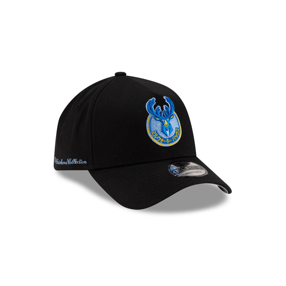 New Era x Hyperfly Katakana x NBA 20152 Milwaukee Bucks 9Forty A-Frame Black