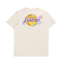 LOS ANGELES LAKERS TINT BRUSH LIGHT CREAM SHORT SLEEVE T-SHIRT