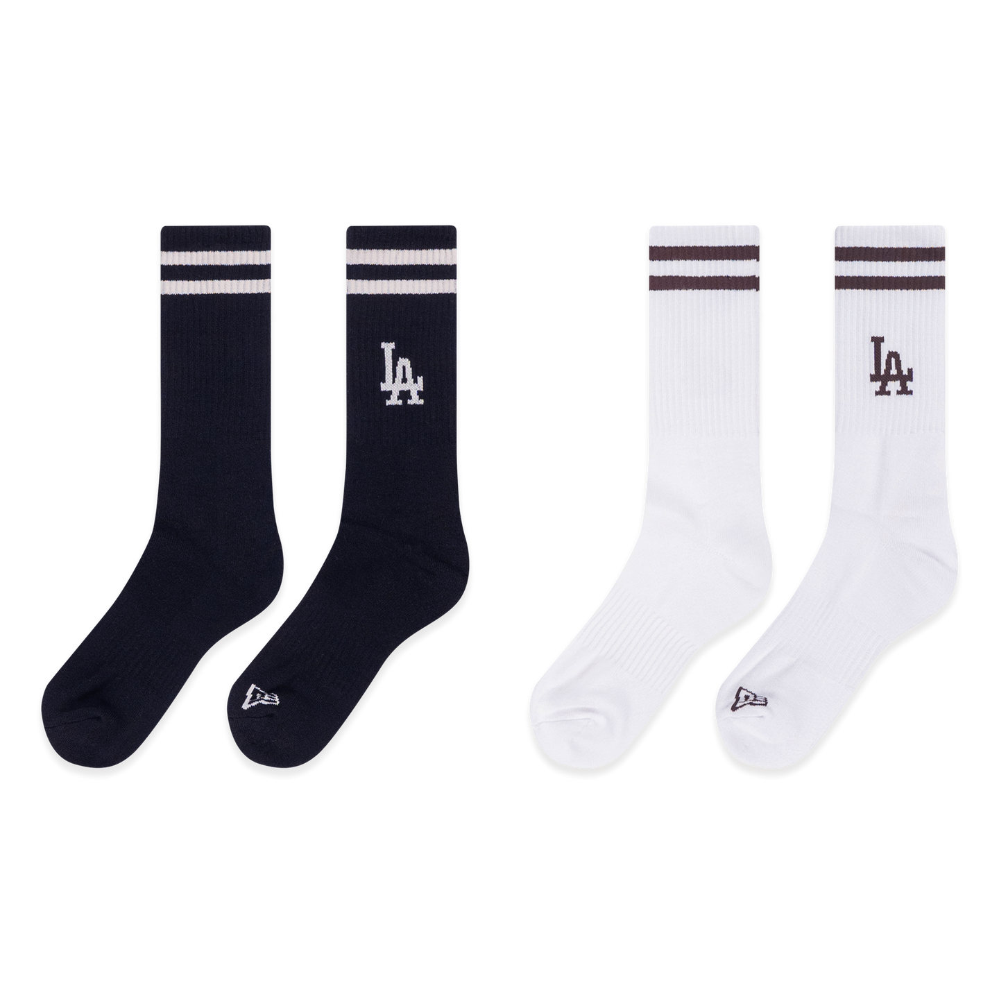 LOS ANGELES DODGERS COLOR ERA 2 PACK BLACK AND WHITE SOCKS