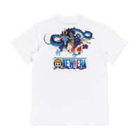 NEW ERA X ONE PIECE GEAR 5 FISH FISH FRUIT WHITE SHORT SLEEVE T-SHIRT