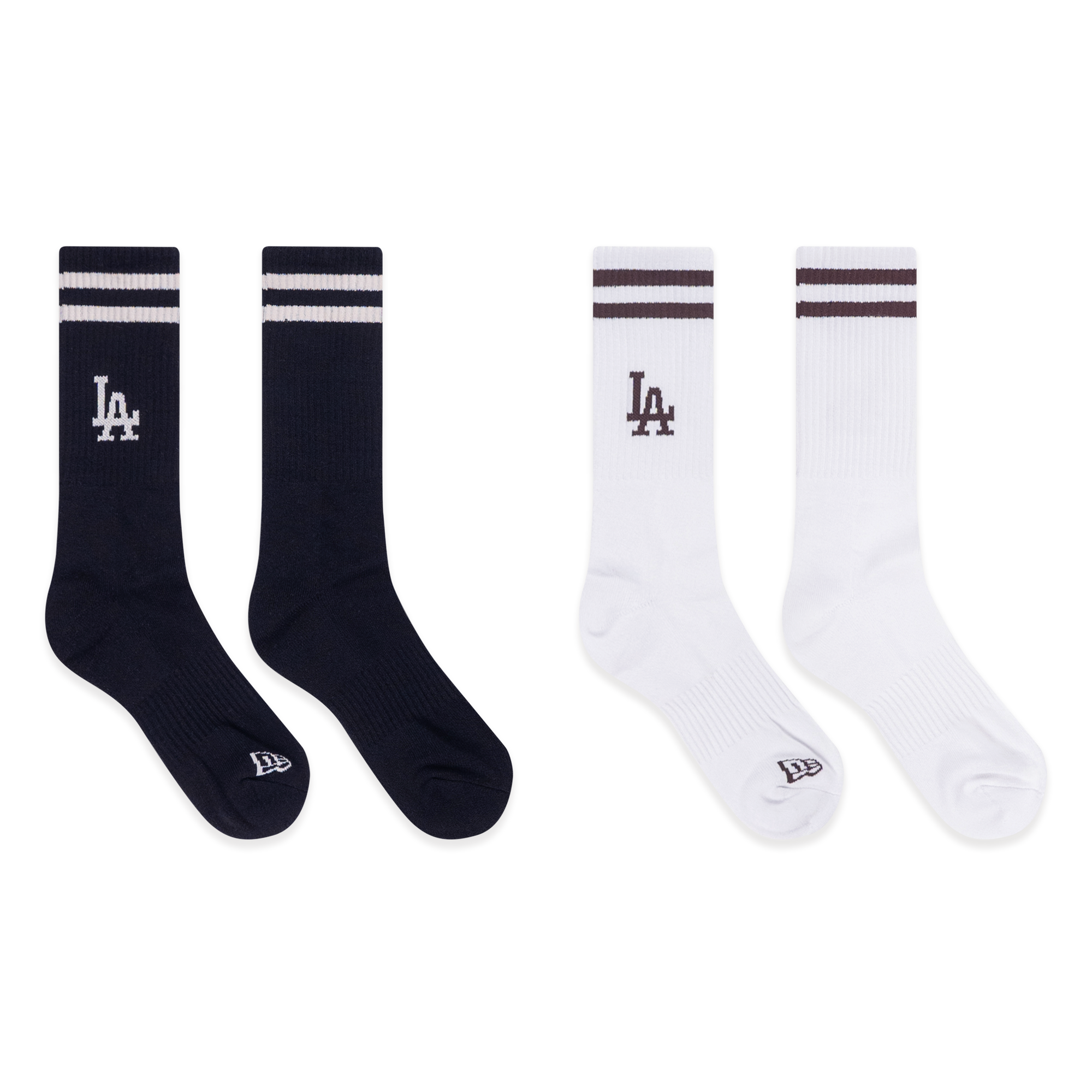 LOS ANGELES DODGERS COLOR ERA 2 PACK BLACK AND WHITE SOCKS