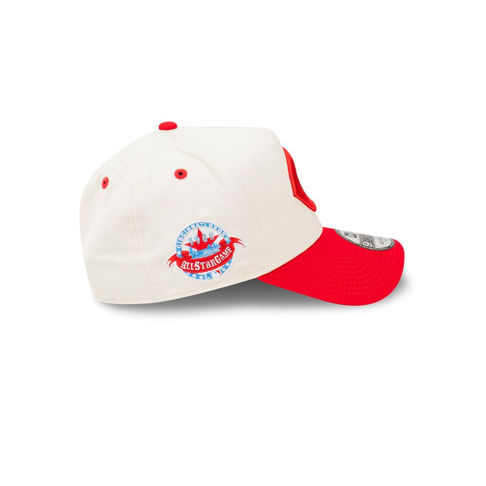 CINCINNATI REDS ASG VINTAGE WHITE CHROME 2TONE RED VISOR 9FORTY AF CAP