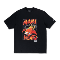 MIAMI HEAT NBA GNARLY BLACK OVERSIZED SHORT SLEEVE T-SHIRT