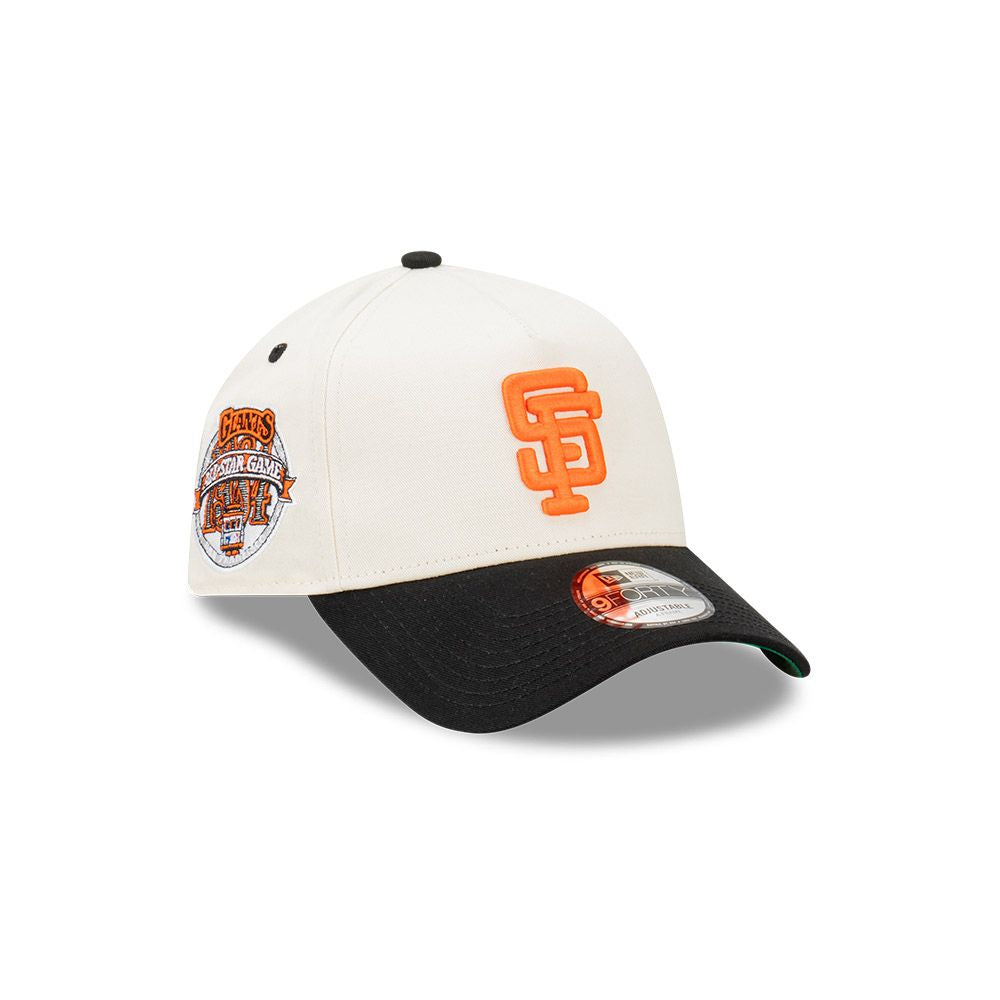 SAN FRANCISCO GIANTS ASG VINTAGE WHITE CHROME 2TONE BLACK VISOR 9FORTY AF CAP