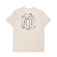NEW YORK YANKEES TINT BRUSH LIGHT CREAM SHORT SLEEVE T-SHIRT