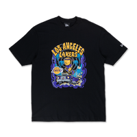 LOS ANGELES LAKERS NBA GNARLY OVERSIZED BLACK SHORT SLEEVE T-SHIRT