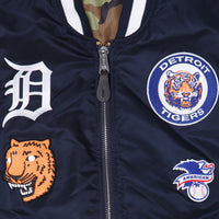Detroit Tigers X Alpha Industries Blue Reversible Bomber Jacket