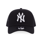 New York Yankees White 9Forty A-Frame Trucker Black