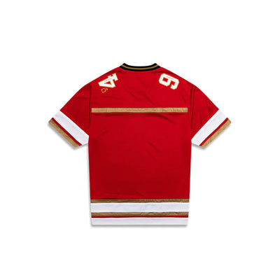 SAN FRANCISCO 49ERS OVERSIZED JERSEY RED MESH SHORT SLEEVE
