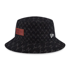 NEW ERA DENIM ALL-OVER MONOGRAM BLACK DENIM BUCKET 01