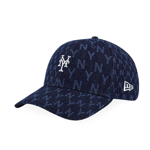 Denim monogram top hat