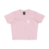 LOS ANGELES DODGERS MINI FLORAL PINK ROUGE WOMEN CROP TEE