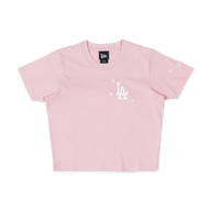 LOS ANGELES DODGERS MINI FLORAL PINK ROUGE WOMEN CROP TEE