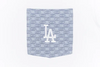 LOS ANGELES DODGERS MLB WASH CHECKER WHITE POCKET SHORT SLEEVE T-SHIRT