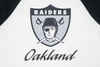 OAKLAND RAIDERS NFL CANVAS WASH IVORY BLACK RAGLAN SLEEVE T-SHIRT