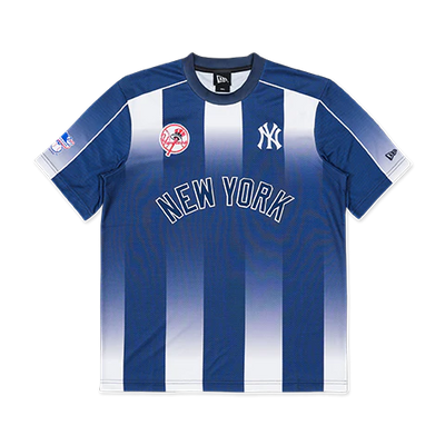 NEW YORK YANKEES MLB SOCCER NAVY WHITE STRIPED SOCCER JERSEY