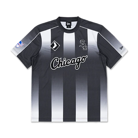 CHICAGO WHITE SOX MLB SOCCER BLACK WHITE STRIPED SOCCER JERSEY