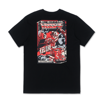 New Era x Transformers Autobot Optimus Prime and Cybertronian Black Short Sleeve T-shirt