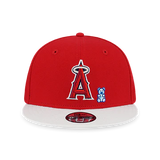 LOS ANGELES ANGELS BEAR WHITE VISOR SCARLET KIDS 9FIFTY CAP